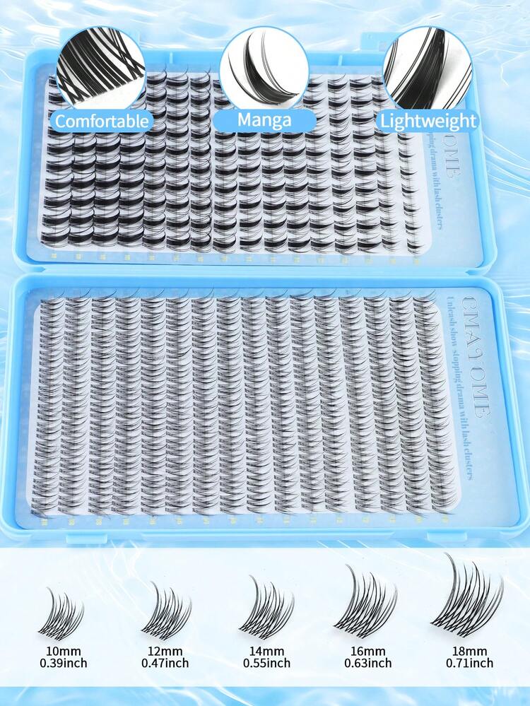 352pcs Cartoon Cluster False Eyelashes 10-16mm, 3D Mink Single Strand False Eyelashes, Includes Tweezers And Brush, Natural Spiky Wet Shiny Look, Japanese Anime Style, Fluffy And Soft, Large Capacity, Premium Quality Low Price, Home DIY Eyelash Extension - C - View 6
