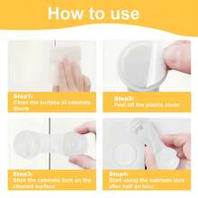4/6/8/10/12PCS Children Safety Lock Multi-Function Split Lock Baby Anti-Pinch Drawer Lock Infant Cabinet Door Lock Transparent Child Safety Lock Baby Drawer Lock Kids Anti-Opening Cabinet Door Drawer Lock - Multicolor - View 7