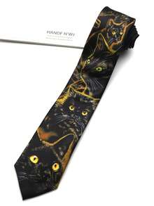 1pc Printed Hand-Tied Tie For Men And Women, Suitable For Casual, Street, Party, Gift - Multicolor - View 13
