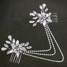1件優雅鐵製髮梳 新娘婚禮髮飾 四季適用 - 彩色 - 查看 3