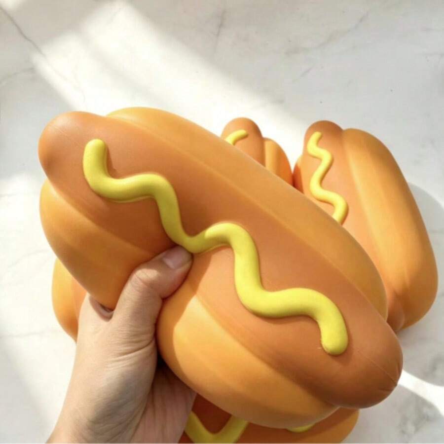 1pc Oversized TPR Realistic Bread Squishy Stress Relief Toy, Super Large Squeeze Toy