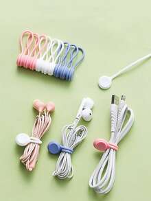 5/10pcs Magnetic Cable Organizer, Reusable Silicone Twist Ties For Bundling And Organizing Items, Fridge Magnet Wire Wrap Ties, Suitable For USB, Earphones And Keychains - Non-Waterproof - Multicolor - View 5