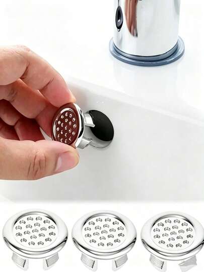 10pcs Sink Overflow Rings, Pedestal Basin Decorative Rings, Overflow Ring Mesh Accessories, Leak-Proof Easy Install Bathtub Overflow Plug, Suitable For Bathroom And Kitchen, Fashionable Modern Design, Bathroom Accessories, Suitable For Standard Sink Bathroom And Kitchen Drain Protector (1/3/5/10pcs) Available