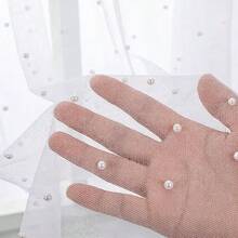 1pc 118 Inch White Pearl Transparent Tulle Fabric, Suitable For Wedding Decor, Party Backdrop, Semi-Sheer Curtains, Bridal, DIY Wedding Dress, Party, Photo Backdrop, Tablecloth, Table Runner, Banner, Gift Wrapping, DIY Crafts, Baby Shower, Home Decor, Event Backdrop, Birthday Party Supplies, Birthday Decor, Table Centerpiece Decor, White Party Supplies - White Pearl - View 6