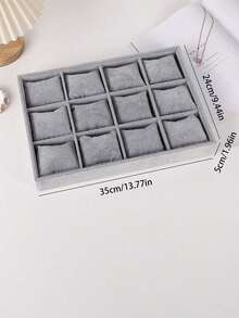 Grey Soft Inner Scratch Resistant Removable Divider Jewelry Box Cosmetic Storage Decor Tray Ornament Organizer Drawer Storage Rack Storage Box Storage Organizer Home Decoration Bedroom Decoration Room Decoration Office Storage Vanity Dresser - Multicolor - View 5
