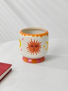 Cabin Kangaroo 1 pieza Portautensilios de cerámica pintado a mano, estilo bohemio, patrón colorido y juguetón, estante de almacenamiento decorativo para encimera de cocina, adecuado para espátulas, tenedores, brochas, bote de almacenamiento multiusos para decoración del hogar - Multicolor - Ver 21