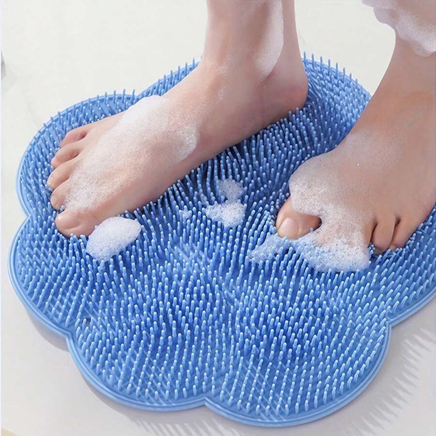 1Pc Multifunctional Silicone Bath Massage Mat, Shower Foot Scrubber Foot Washer With Back Scrub Function, Practical Bathroom Shower Supplies