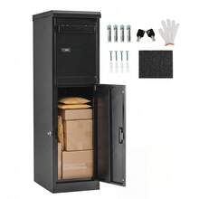 Freestanding Secure Parcel Drop Box With Lock, Powder Coated Galvanized Steel Package Mailbox, Weather Resistant Outdoor Delivery Box For Residential Porch - 12.5" X 16.5" X 43.5" - View 11