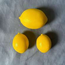 16 piezas de modelos de limones artificiales, adecuados para el hogar, la cocina, bodas, fiestas, accesorios de fotografía, decoración, regalos, cumpleaños, ceremonia de graduación - Amarillo - Ver 4