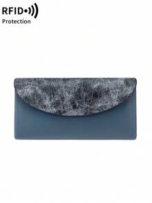 FOREVER MIYIN Vintage Dual-Tone Textured Long Wallet For Women, Large Capacity With Multiple Card Slots, Coin Purse, Cash Organizer, Phone Bag, Change Pouch, Fashionable For Daily Use And Business Commute, Gift For Mother - Blue - View 13