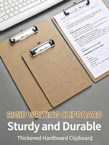 1pc A4A5 Oversized Extra Wide Thick High Density Solid Wood Anti-Pressure Drop-Resistant Waterproof Moisture-Proof Fine Polished No Burrs Natural Wood Clipboard - Wood Color - View 4