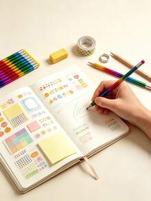5/10/11/24PCS Rainbow Gradient Wooden Pencils + Cute Pencil Holder Set, Smooth Writing, Easy To Sharpen, Colorful Student Stationery, Suitable For Drawing, Sketching, Handwriting, Journaling, Classroom Office Student Back To School Gift - Multiple Styles - View 3