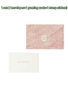 1/5 Set Faux Gold Foil Envelope Greeting Card Set, Minimalist Wedding Party Invitation And Card, Holiday Card, Romantic Gold Foil Greeting Card, Blessing Card, Message Card, Holiday Party Thank You Envelope Set With Seal Sticker And Greeting Card - Gilding - View 12