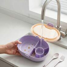 Bento Box Adult, Plastic Lunch Containers, Meal Prep Containers With Dividers, Snack Containers With Lids, Travel Food Containers, Microwavable Divided Food Storage, Leak-Proof Bento Snack Box, Clear Lid And Built-In Utensils, For School Office - Multicolor - View 5