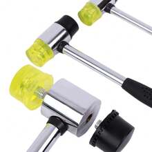 Double-Headed Woodworking Hammer Set, Includes 1 Hammer And 2 Replacement Hammer Heads, With Interchangeable Rubber Head, Suitable For Precision Operations In Jewelry And Wood Carving, A Universal Choice For Maintenance And Care - A - View 2