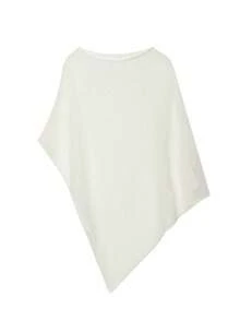 Women's Bohemian Style Solid Color Knit Shawl Cover-Up, Asymmetric Beachwear For Vacation And Party - White - View 5