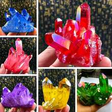 自由形水晶簇 多色鍍層水晶，適用於手工藝、桌面與床頭櫃裝飾，情侶與兒童的理想選擇，可作為聖誕節、萬聖節、復活節禮物 - 10-50克 - 查看 4