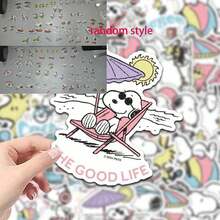 SNOOPY 1套/50張可愛卡通官方授權裝飾貼紙書，防水貼紙，新年禮物、情人節禮物、復活節禮物 - 彩色 - 查看 8