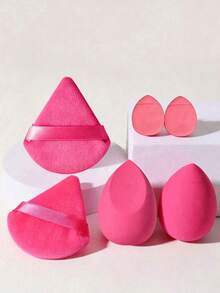 6pcs/Set Makeup Sponge Set, Velvet Powder Puff, Concealer Sponge, Makeup Powder Puff, Makeup Blender, Makeup Tools, Mixed Beauty Sponge Helps Perfect Application Of Liquid, Cream And Foundation, Multi-Color Makeup Sponge, Non-Latex Dry & Wet Foundation Sponge, For Face Concealer Makeup, Velvet Triangle Powder Puff, Beauty Sponge, Makeup Blender, Makeup Puff - Multicolor - View 1