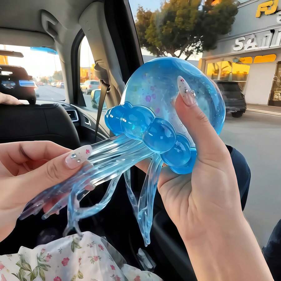 1pc Glossy Jellyfish Squishy Ball, Soft Slow Rebound Sticky Toy, Suitable For Relieving Stress And Anxiety, Suitable For Students And Office Workers, Suitable For Home, Office, Classroom, Travel, Can Be Used As A Thoughtful Daily Gift - Multicolor - View 1