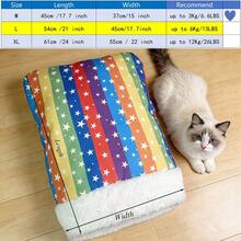 Comfortable & Warm Winter Cat Bed, Soft Plush Cat Sleeping Bag, Portable Cat Bed For Indoor Cats, 360° Enclosed Cat Hideout Bag Suitable For Cats And Small Dogs, Fits 8.82-17.64 Lbs Cats (Cute Pattern) - Multicolor - View 20