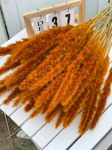 15/30/45/60pcs Beige Artificial Reed Grass, Add Bohemian Style To Your Space - Pampas Grass Is Ideal For Floral Arrangements, Vases, Weddings And Creating A Bohemian Atmosphere At Home. Christmas And Valentine's Day Wedding Decor - Yellow - View 3