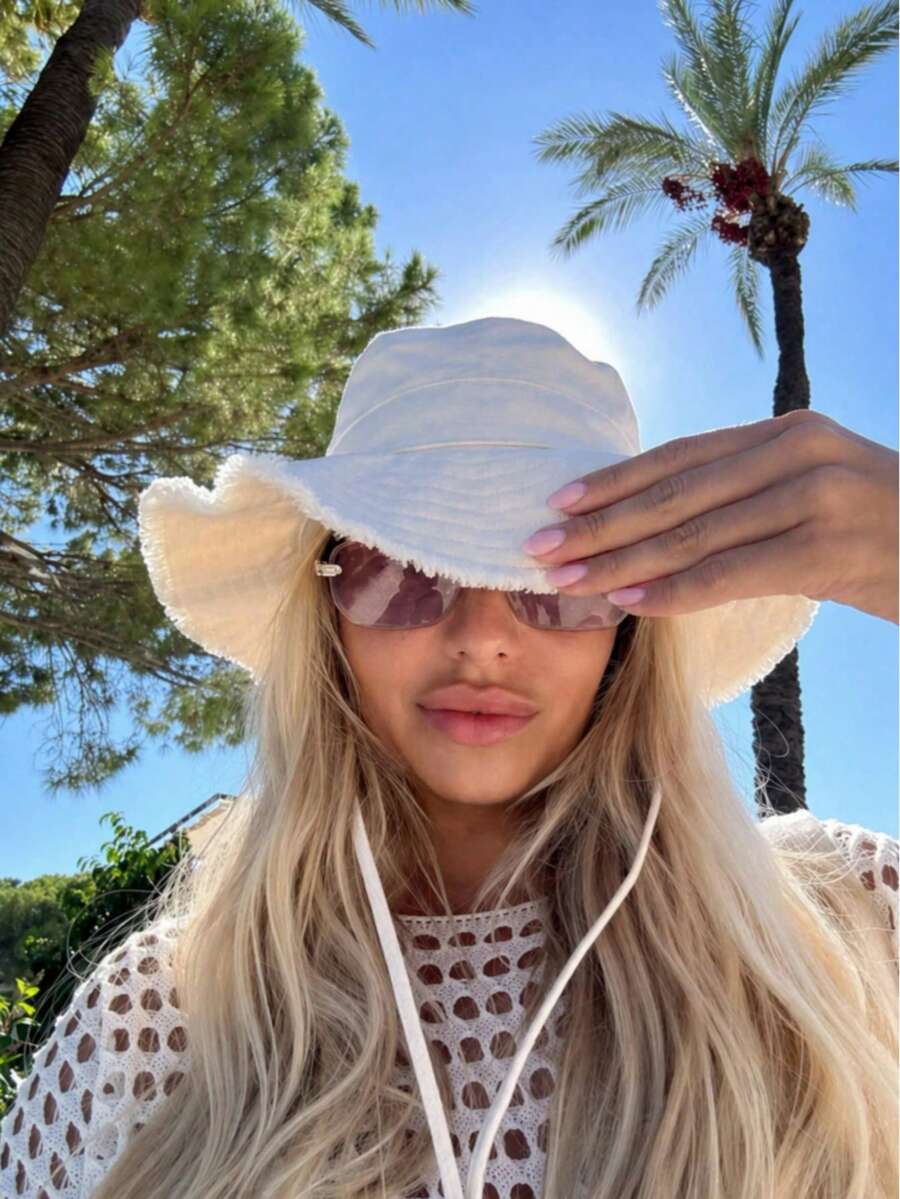 1pc Unisex Vintage Distressed Washed Bucket Hat, Adjustable Chin Strap, Distressed Effect, Soft Fabric, Sun Protection, Fashionable And Versatile, Suitable For Outdoor Travel, Spring/Summer Sun Protection, Daily Wear, Beach And Vacation Occasions - Multicolor - View 1