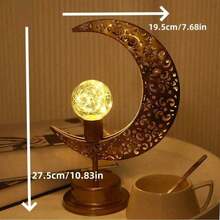 SOKANY Lampu Malam Dekoratif Bergaya Vintage, Lampu Suasana Kamar Tidur, Tampilan Buatan Tangan, Cocok untuk Dekorasi Rumah dan Liburan, Baterai Tidak Termasuk - Coklat - View 3