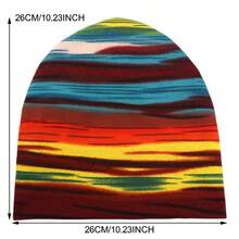 Regenbogen gestreifte grob gestrickte Beanie, weiche warme Strickmütze, vielseitige Kälteschutzmütze für Herbst/Winter - Regenbogen-Hut - Übersicht 2
