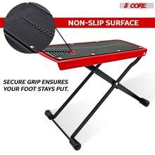 5 CORE 5Core Guitar Foot Stool Height Adjustable Folding Leg Rest Classical Footrest - Red - View 7
