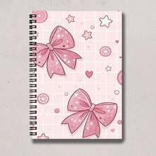 Spiral Coil Notebook - 1pc Pink Star Pattern Cover Notebook A5 Spiral Coil 100 Pages Student Classroom Notes Diary Notebook Stationery, Suitable For Professionals, Students And Office Use - Back To School Gift Choice, Fall Semester Essentials - Pink Tones - View 4