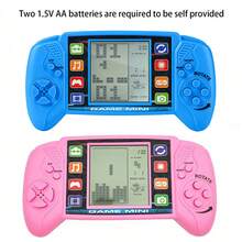 Boxed Game Console With 23 Games, Battery Not Included, Large Screen Children Creative Toy Handheld Puzzle Game Machine, Battery Type: 2pcs AA Battery Toys,Kids Toys,Boys Toys - Blue - View 9