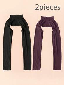 1 buah Lengan Pelindung Bahu Warna Polos, Atasan Tanpa Lengan Leher Tinggi Konservatif dengan Penutup Lengan Panjang, Pakaian Kasual Luar Ruangan, Cocok untuk Semua Musim dan Penggunaan Sehari-hari - Coffee Brown - View 24