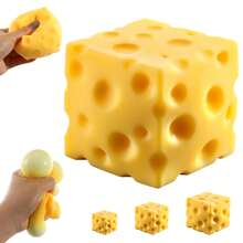 1 Peça Brinquedo de Apertar de Queijo Amarelo Claro com Óleo de Coco e Creme de Queijo, Textura de Massa Macia, Brinquedo de Alívio de Estresse Silencioso, Brinquedo de Rebote Lento, Brinquedo de Rebote Lento de Manteiga, Formato de Queijo, Brinquedo de Rebote Lento Squishy, Brinquedo Fidget, Rebote Lento, Alívio de Estresse, Bola de Apertar, TPR Macio, Som de Crocância, Alívio de Ansiedade, Brinquedo Sensorial, ASMR, Decoração, Presente, Squishies, Squishy, Halloween, Squishys, - Multicolorido - Visão 2