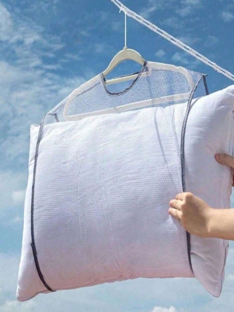 1/5pcs Polyester Pillow Drying Net, Foldable Pillow Drying Rack, Toy Laundry Drying Net Bag, Home Balcony Clothes Drying Rack (Hangers Not Included) - Multicolor - View 1