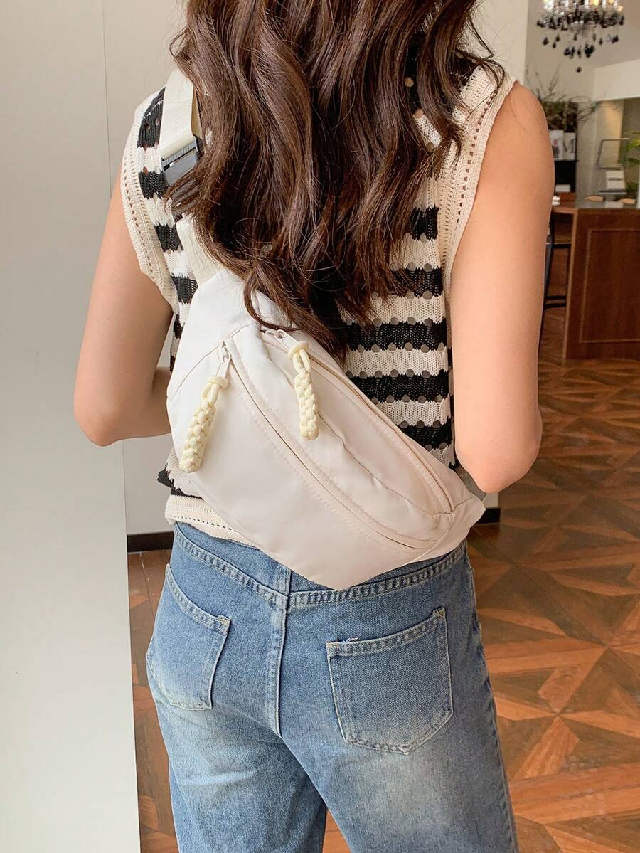 Fashion Women's Crossbody Chest Bag Waist Bag Casual Shoulder Bag - Beige - View 1