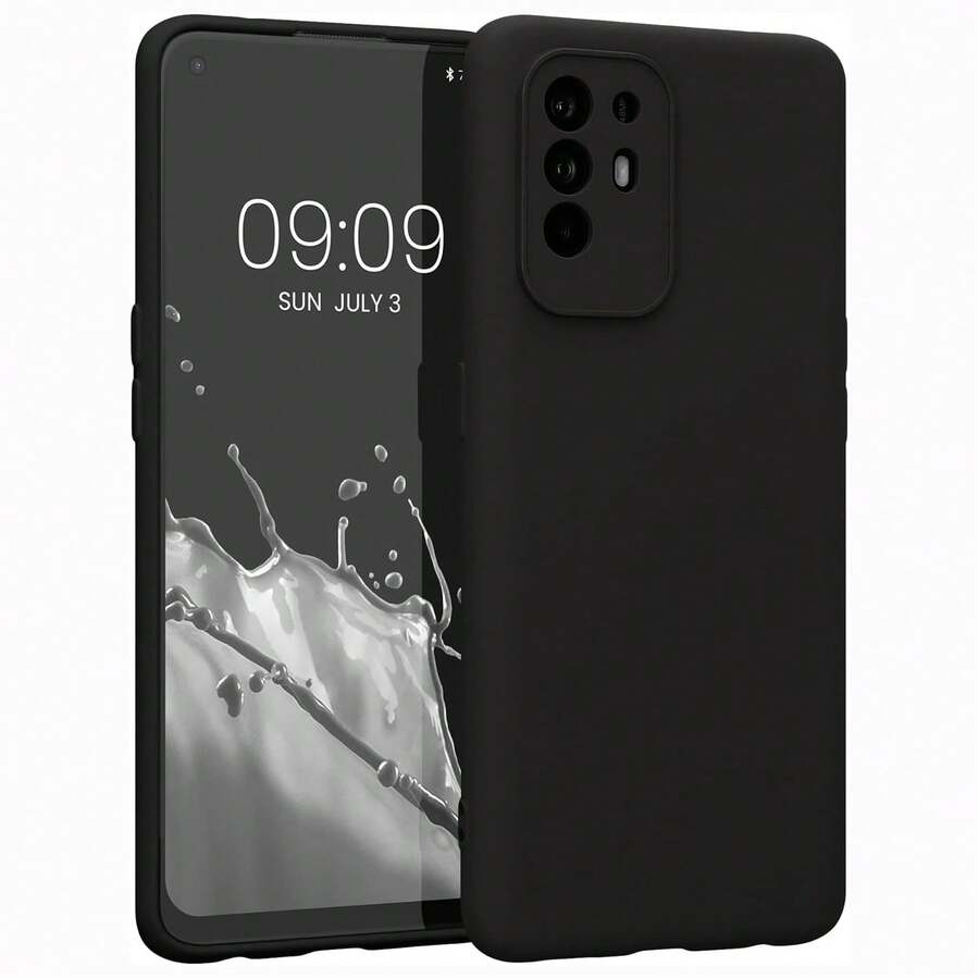 Phone Case For A94 5G, With Camera Protection, Slim Shockproof Flexible Black Matte Soft Silicone Protective Cover - Black - View 1