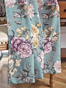 1PC Oil Painting Style Large Rose 70% Blackout Curtain, Grommet Top Printed Floral Botanical Vintage Fabric Curtain, Suitable For Holiday Home Decor - Multicolor - View 2