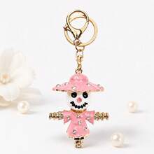 Creative Rhinestone Cute Scarecrow Car Keychain, Women's Bag Metal Pendant Key Chain, Small Gift 351 Cartoon Cute Zinc Alloy Keychain, Summer - Multicolor - View 6