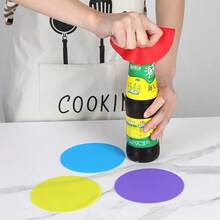 5pcs Silicone Non-Slip Bottle Opener Pads, Solid Color Easy Grip Kitchen Gadget, Silicone Bottle Pads For Women - Multicolor - View 3