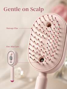 Rechargeable Fine Mist Spray Comb, Detangling And One-Click Cleaning In One, Fine Mist Helps Reduce Dry Brushing Pulling, Easy To Manage Tangled And Frizzy Hair, Lightweight And Portable, Suitable For Daily Care, Home, Travel And Various Hairstyles, More Suitable For Carrying - Multicolor - View 10