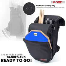 5 CORE 5Core Drum Throne Adjustable Guitar Stool Padded Seat + Drum Practice Pad Snare Drumming Stand - Blue - View 11