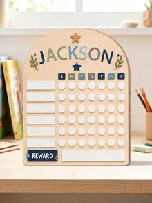 Personalized Daily Habit Tracker Board, Customized Name Text, House-Shaped Reward Record Board, Weekly Plan Task Chart, Suitable For Daily Schedule, Household Chores, Study Habits, Behavior Rewards, Room Decor And Back To School Gift, Gift For Students, Children's Gift, Personalized Gift, Customized Name Gift, Reward Chart, Habit Tracker, Weekly Planner, Task Board, Behavior Record Chart, Student Gift, Family Gift, Back To School Season Gift, Birthday Gift, Room Decor - Multicolor - View 9
