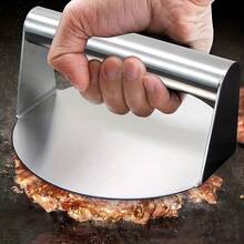 1pc Heavy Duty Stainless Steel Burger Patty Mold - 5.5 Inch Round Patty Maker, Suitable For Grilling And Pan Frying - Creates Perfect Round And Even Patties, Durable And Easy To Clean Design, Sturdy Construction - Multicolor - View 1
