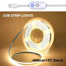 USB Powered COB Light Strip Set, Touch Dimming - Long Press To Adjust Brightness, 3 Color Temperatures Available For Birthday And Space Halloween Theme Occasions - Soft Light For TV Backlight, Bedroom - 彩色 - 查看 17