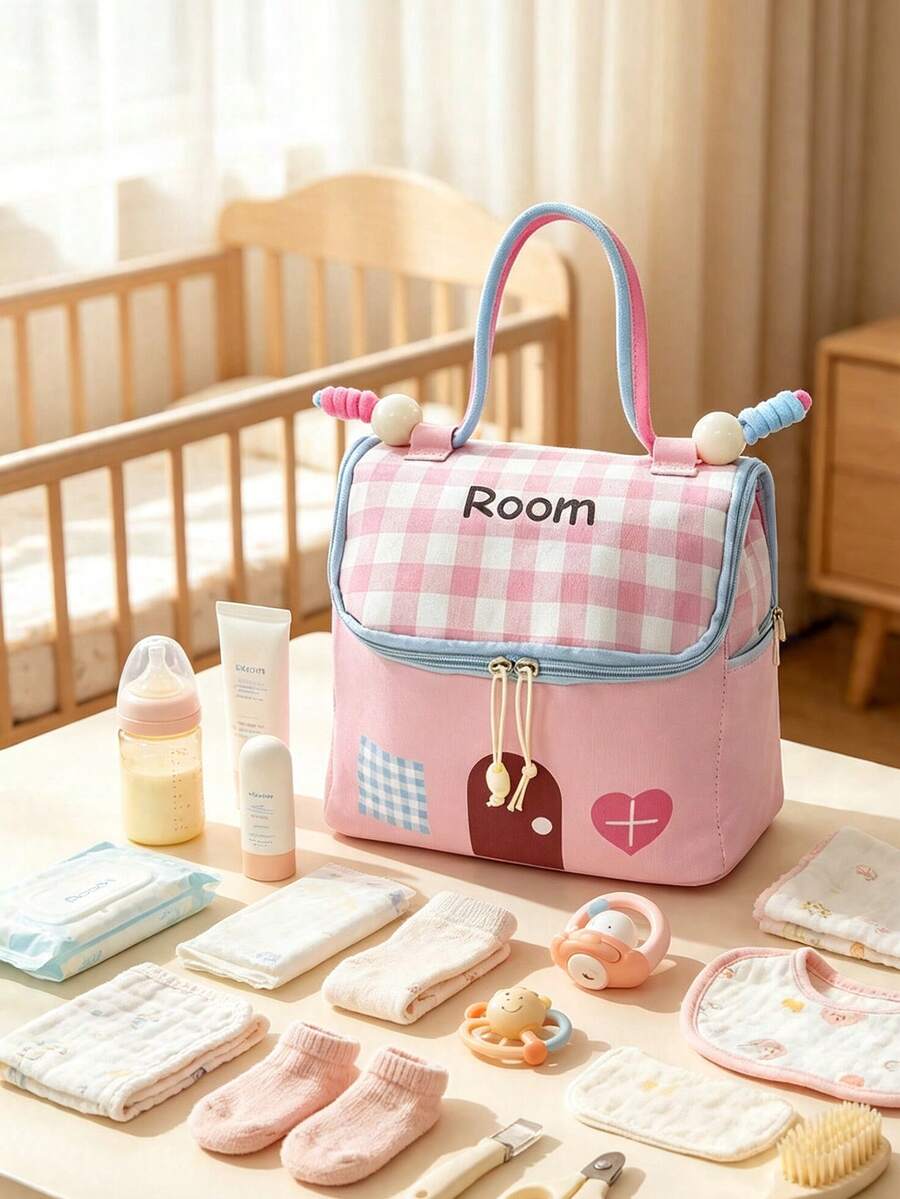 1pc Dopamine House Shaped PU Makeup Bag, Large Capacity Portable Travel Toiletry Bag, Suitable For Nursery And Daily Outdoor Use
