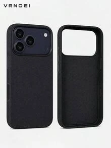 VRNOEI 奢華科技編織磁吸手機殼,適用 17 Pro 16 15 14 13 17 Pro Max,高品質無線充電磁吸設計,金屬質感按鈕 - 黑色 - 查看 3