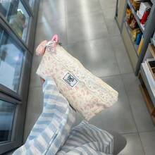 Pink Floral Pattern Pencil Case, Cute Ins Style, Large Capacity, High Aesthetic, Student Minimalist Stationery Storage Bag, Niche Design - A - View 3