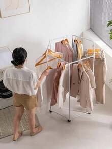 360° Rotating Hexagonal Heavy-Duty Rolling Clothes Drying Rack With Wheels, Strong Load-Bearing Capacity, Stylish Design, Multiple Options, Space-Saving, Sturdy Metal Floor-Standing Multi-Bar Drying Rack, Suitable For Bedroom, Balcony, Room, Dorm, Hotel, Holiday Gift - Multicolor - View 10