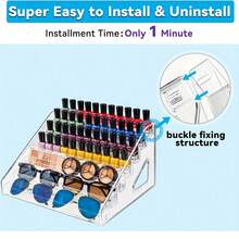 1pc Multifunctional Acrylic Storage Rack, Suitable For Nail Polish, Cosmetics, Fashion Glasses And Essential Oils - Easy Installation, Polished Surface Durable Display Stand, Perfume Organizer - Clear - View 3